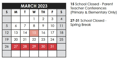 Mar 2023 Calendar
